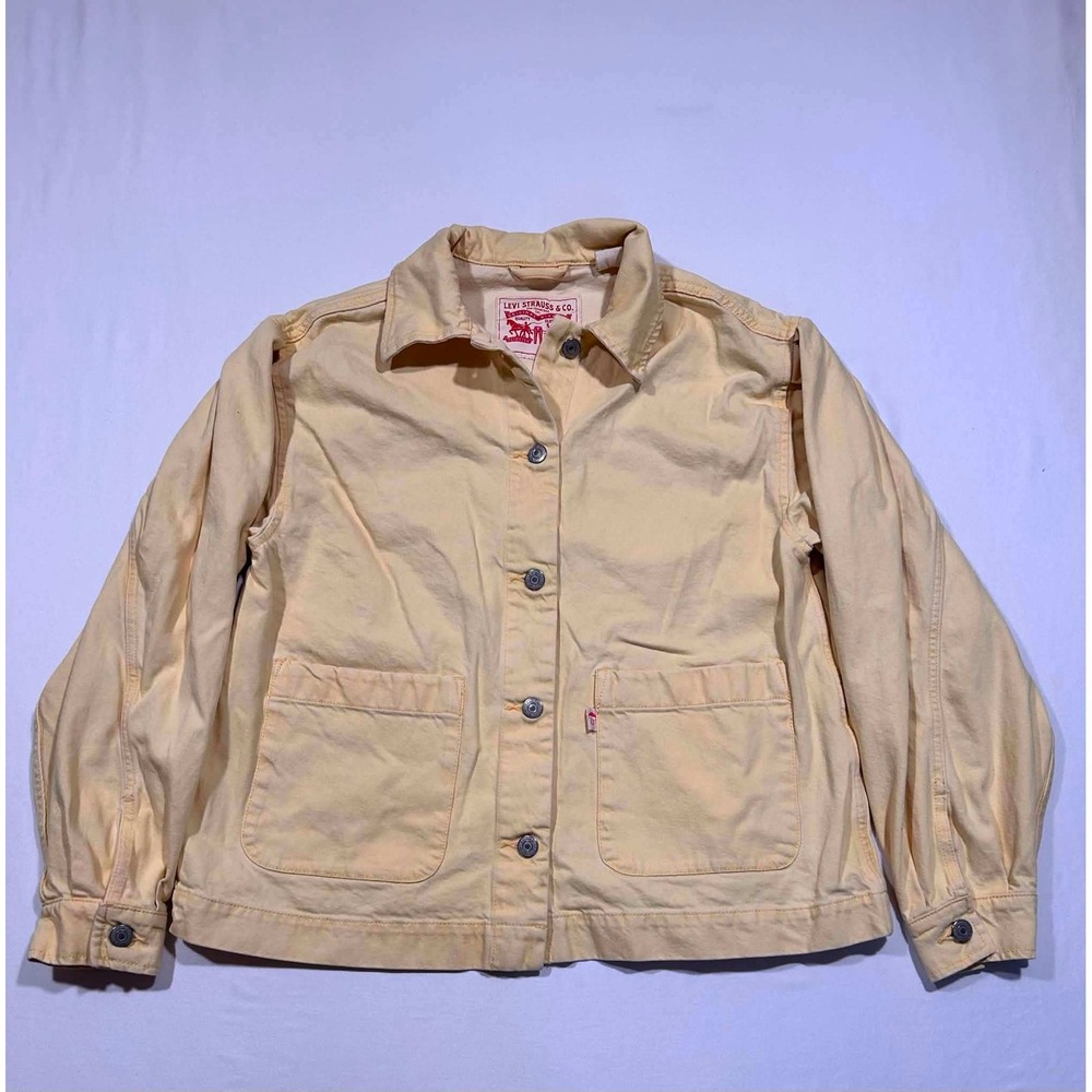 Levisā Womens Yellow Denim Chore Jacket Mushroom Tab XS A1824-0001 Utility Coat